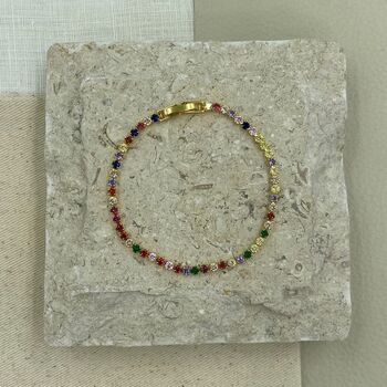 Multi Colour Cubic Zirconia Bracelet, 4 of 5