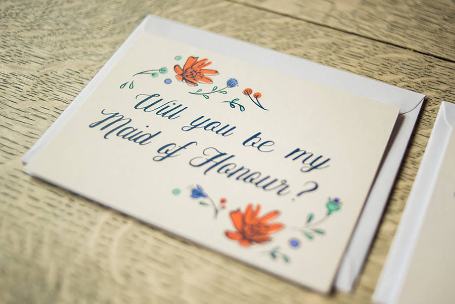 Will You Be My Maid Of Honour? Greetings Card, 1 of 4