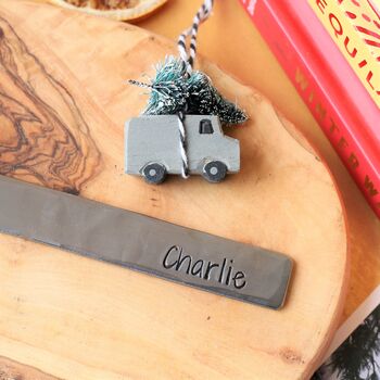 Personalised Christmas Name Gift Slim Metal Bookmark, 6 of 8