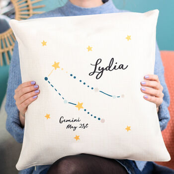 Personalised Star Sign Cushion Gift For Her Home, 2 of 4