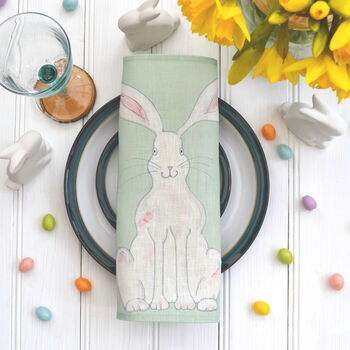 Easter Rabbit Linen Napkins, 2 of 11