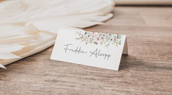 Wedding Place Cards Pink Wild Flower, 2 of 6