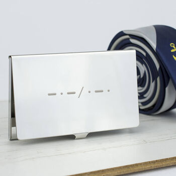 Morse Code Personalised Initial Business Card Holder, 2 of 8