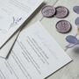 Lilac Wedding Invitation With Lavender Wax Seal, thumbnail 7 of 11