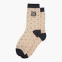 Polka Dot Embroidered Tiger Ankle Socks Women's Cream, thumbnail 3 of 3