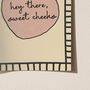 Hey There Sweet Cheeks Cute Bathroom Print, thumbnail 5 of 9