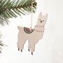 Llama Christmas Decorations, Set Of Four, thumbnail 1 of 4