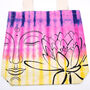 Pink Buddha Tye Dye Cotton Tote Bag, thumbnail 4 of 4