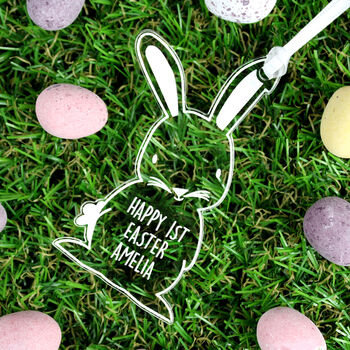 Personalised Acrylic Easter Bunny Hanging Decoration, 4 of 6
