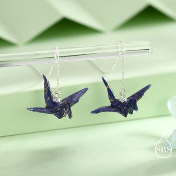 Japanese Paper Origami Crane Ear Threaders Three, 4 of 11