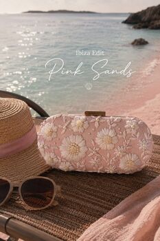 Pink Sands | Blush Embroidered Clutch Bag, 3 of 8