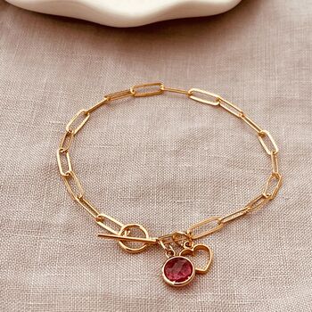 Birthstone Paperclip Chain Bracelet, 4 of 8