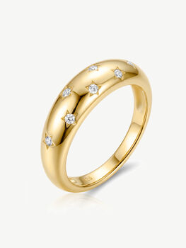 Moissanite Gold Or Silver Dome Star Ring, 4 of 6