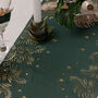 Elegant Green Gold Leaves Christmas Table Runner Two.5m, thumbnail 4 of 4