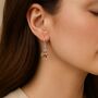 Sterling Silver Baltic Amber Paw Print Drop Earrings, thumbnail 3 of 5