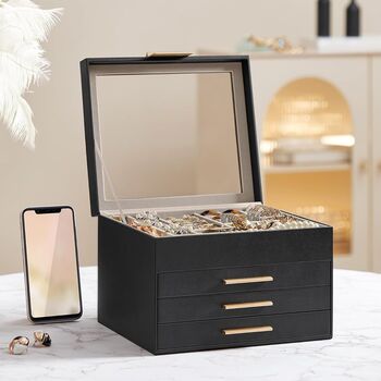 Multi Layer Jewellery Organiser Box Case With Drawers, 3 of 8