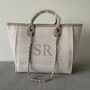 Personalised Stone Large Chain Initial Tote Shoulder Bag, thumbnail 6 of 11