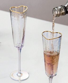 Set Of Two Heart Champagne Flutes, 3 of 3