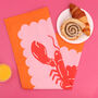 Lobster Scallop Colourful Kitchen Tea Towel, thumbnail 8 of 8