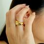 Celestial Gem Studded Open Cuff Bracelet And Faux Hoops Earrings, thumbnail 2 of 7