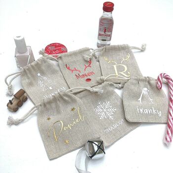 Christmas Table Snowflake Reusable Gift Bags, 6 of 7