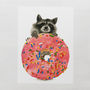Raccoon Donut Print, thumbnail 2 of 3