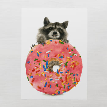 Raccoon Donut Print, 2 of 3