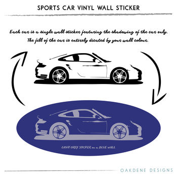 Sports Car Vinyl Wall Sticker, 2 of 4