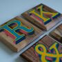Custom Initial Letter Hand Painted Wooden Coaster, thumbnail 3 of 9