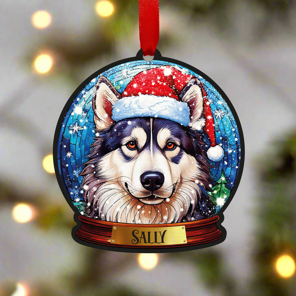 Alaskan Malamute Dog Tree Decoration, 1 of 2