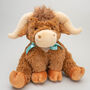 Medium Longhorn Highland Cow With Personalised Heart, thumbnail 1 of 5