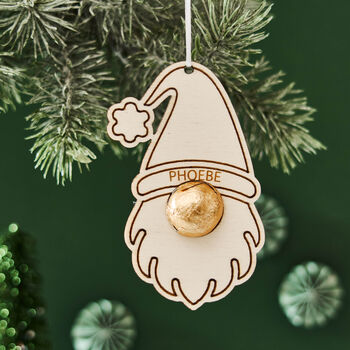 Personalised Gonk Christmas Place Setting And Bag Of Chocolate Noses, 3 of 3