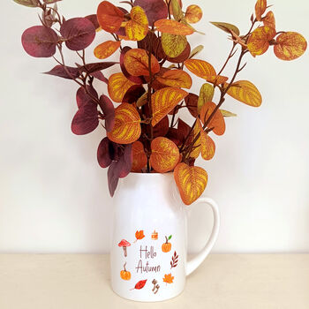 Autumnal Ceramic Flower Jug | Hello Autumn Flower Vase, 6 of 6