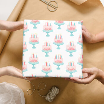 Personalised Birthday Cake Wrapping Paper, 2 of 6