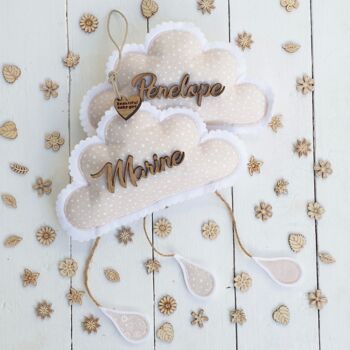 Baby's Name Cloud Nursery Hanging Decor Gift, 8 of 8
