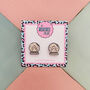 White Snow Globe Glitter Christmas Studs, thumbnail 1 of 4