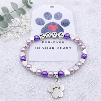 Personalised Pet Memorial Bracelet Custom Name Keepsake Gift, 4 of 6