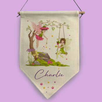 Personaslied Woodland Fairy Customisable Pennant Flag, 5 of 9