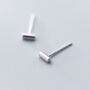 Sterling Silver Minimalist Bar Stud Earrings, thumbnail 1 of 4