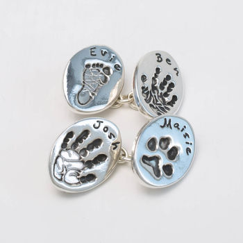Multi Hand And Foot Print Cufflinks, 3 of 9