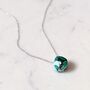 Turquoise Teardrop Birthstone Necklace, Silver, thumbnail 3 of 6