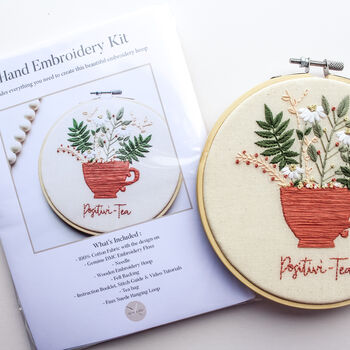 Positivi Tea Embroidery Kit, 2 of 7