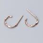 Sterling Silver Twisted Huggie Hoop Stud Earrings, thumbnail 4 of 5