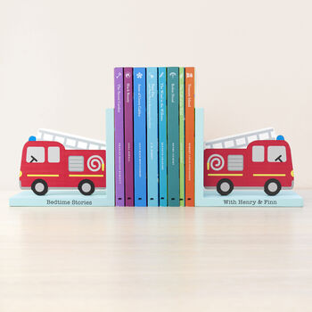Personalised Kids Fire Engine Bookends, 9 of 9