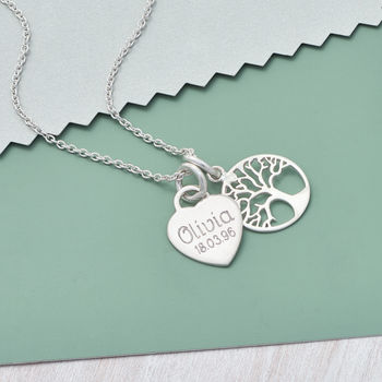 Personalised Silver Or Gold Plated Tree Of Life Pendant, 3 of 8