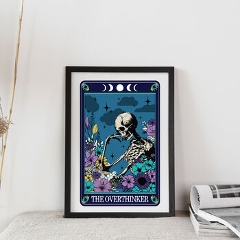 Tarot Style Typographical Print The Overthinker, 6 of 6