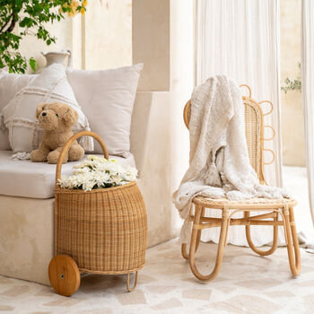Freebird Rattan Wheeled Basket, 2 of 8