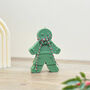 Green Gingerbread Man Christmas Candle Decoration, thumbnail 8 of 8