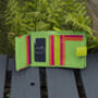 Personalised Green Small Multi Colour Leather Purse Rfid Protected, thumbnail 3 of 10