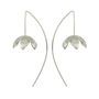 Silver Daisy Flower Long Wire Earrings, thumbnail 1 of 4